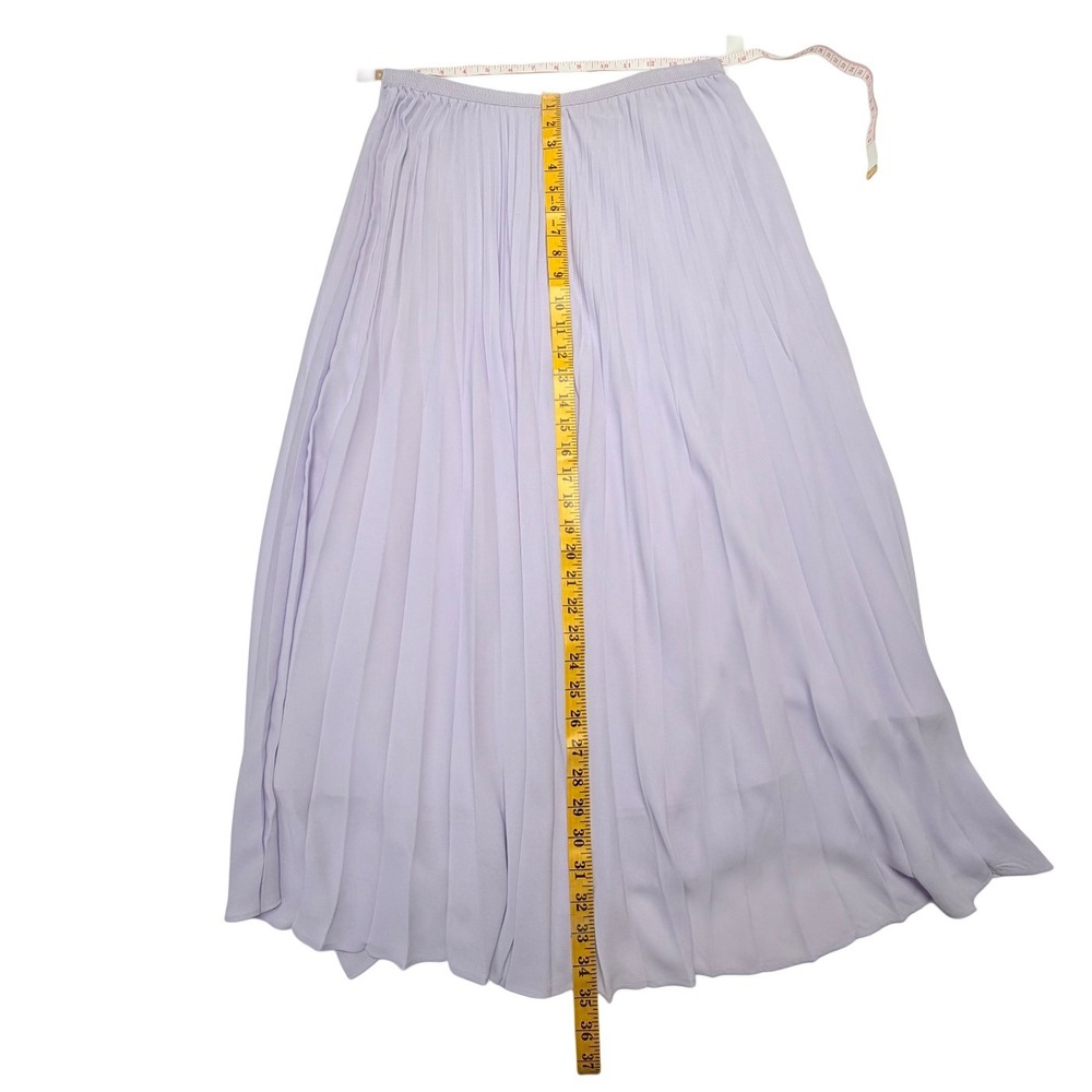 Uniqlo Lilac Pleated Maxi Skirt Large Flowy Elastic Waist Lined Ballet Fairy - Picture 7 of 8